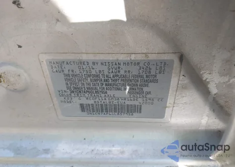 2016 Nissan Versa 1.6 S/1.6 S+/1.6 Sl/1.6 Sv from USA, damaged, VIN 3N1CN7AP6GL857958